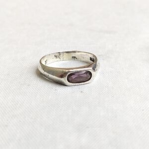Sterling Silver Ring Purple Amethyst 7.75 Band